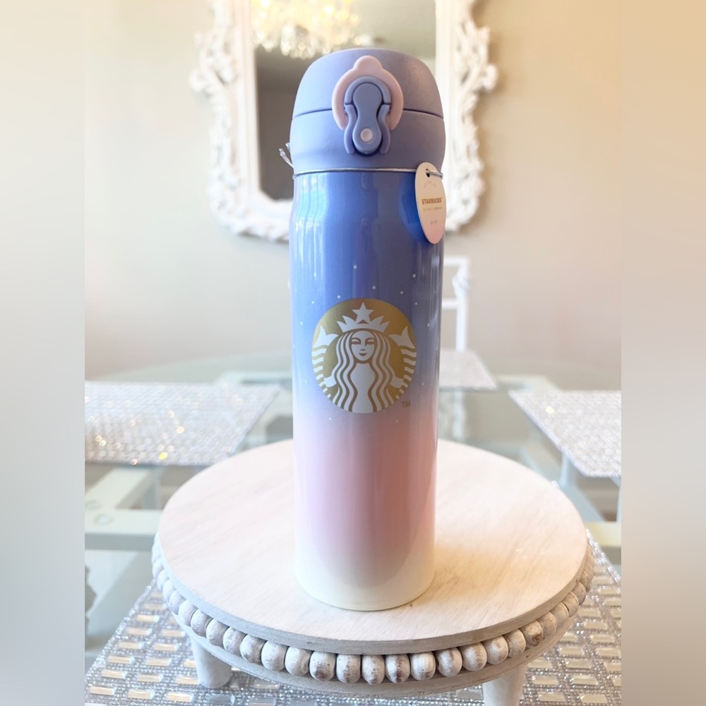 🤍 STARBUCKS Stainless Steel Starry Night Pink Blue Purple Ombre Tumbler NEW - Picture 4 of 4